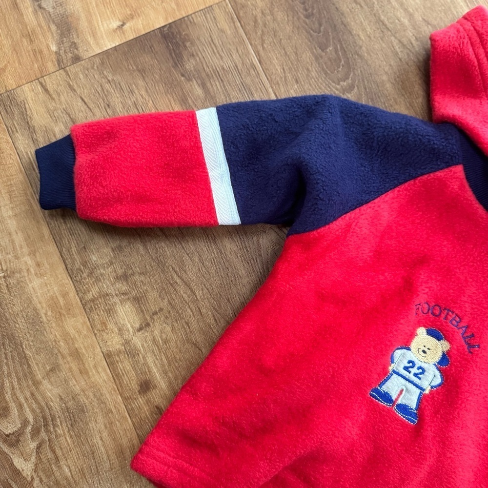 Kidz Force NYC 24 Months "My Football" Red Blue Fleece Pajama Set Loungewear - Picture 4 of 13